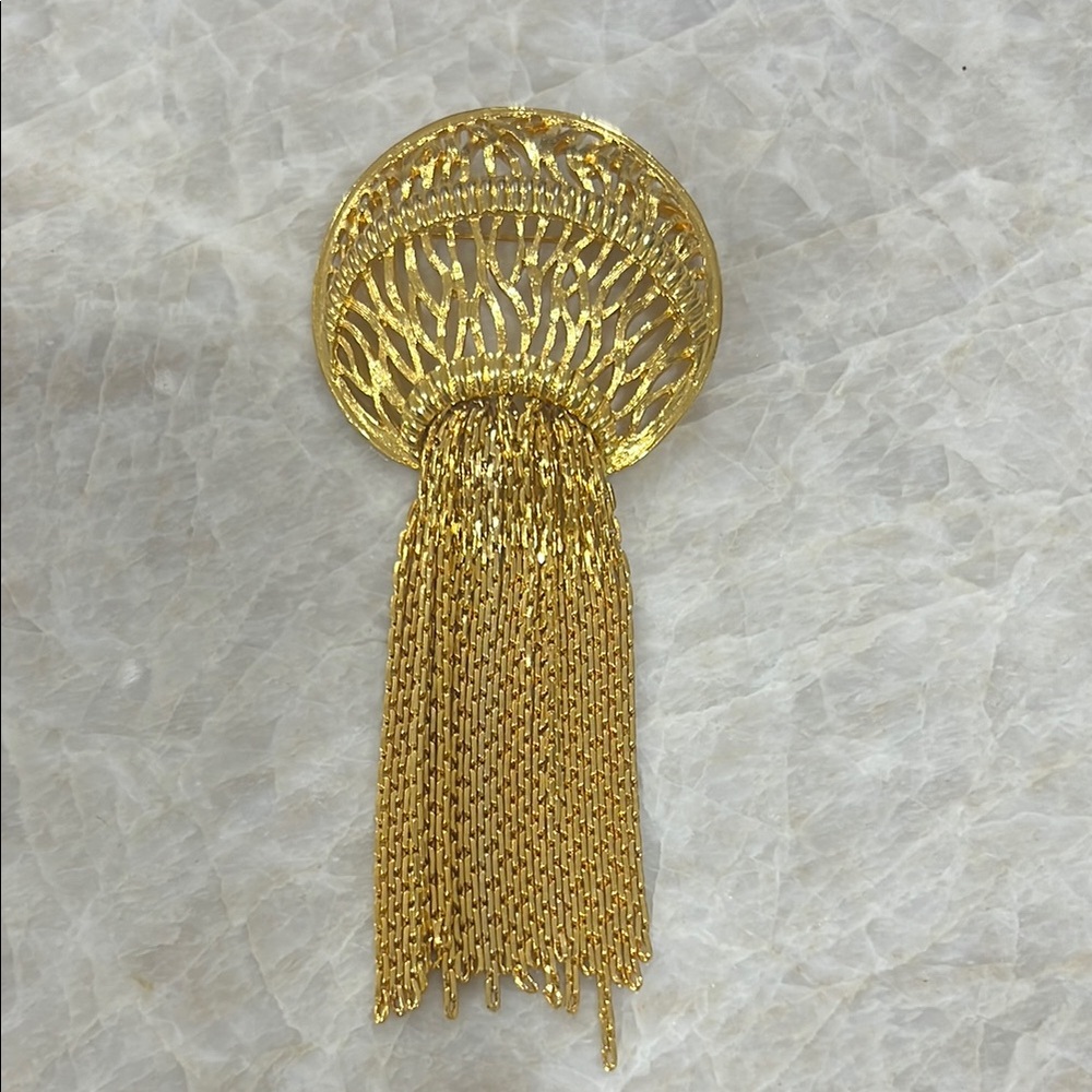 Gold Tassel Brooch